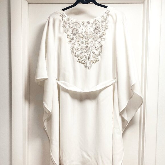 Anthropologie x BHLDN Aidan Mattox Riviera Kaftan Embellished Mini Dress Size 6 - Picture 4 of 10